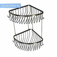 Полочка двойная угловая овальная под Бронзу MAGNUS (95351)